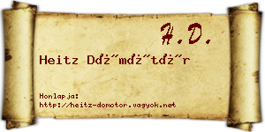 Heitz Dömötör névjegykártya